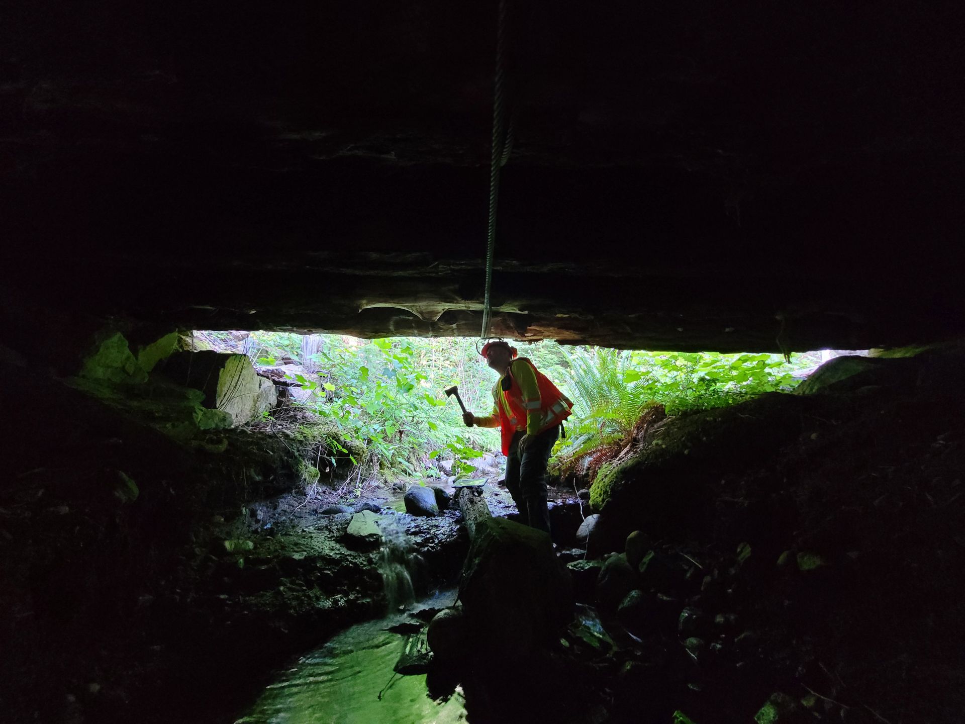 stonecroft team member surveying under bridge